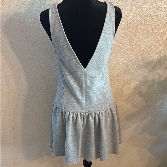 Addison Jersey Drop Waist Grey Low Back Mini Dress - Picture 6 of 9